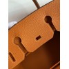 Hermes Birkin 25 Retourne Handmade Bag In Orange Clemence Leather