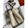 Hermes Garden Party 30 Handmade Bag in Toile and Etain Leather