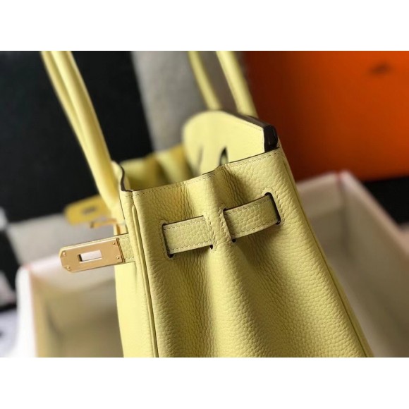 H**mes birkin 30 bag in jaune poussin clemence leather with ghw