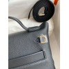 Hermes 24/24 Mini 21 Handmade Bag in Black Evercolor Leather