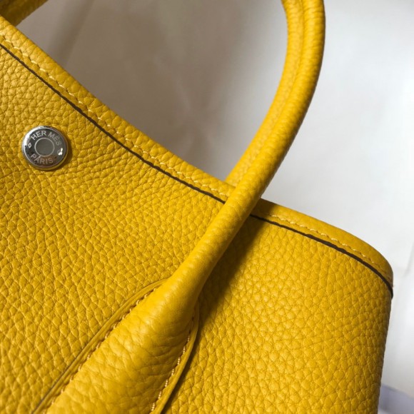 H**mes garden party 30 bag in yellow clemence leather