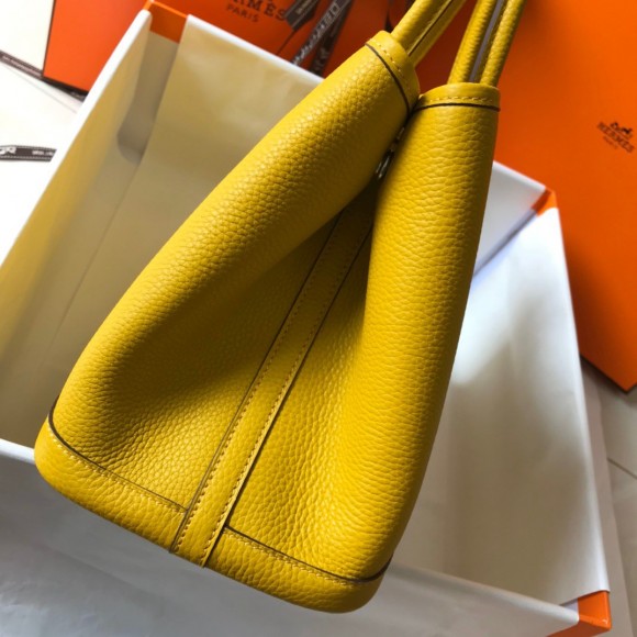 H**mes garden party 30 bag in yellow clemence leather