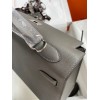 Hermes Kelly Sellier 32 Handmade Bag In Etain Epsom Calfskin