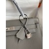Hermes Kelly Sellier 32 Handmade Bag In Etain Epsom Calfskin