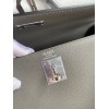 Hermes Kelly Sellier 32 Handmade Bag In Etain Epsom Calfskin