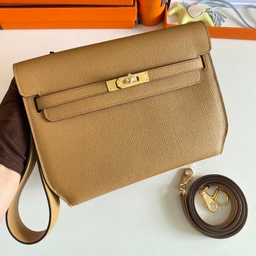 Hermes Kelly Depeches 25 Pouch in Sesame Epsom Calfskin Hermes Kelly Depeches 25 Pouch in Sesame Epsom Calfskin