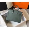 Hermes Birkin 25 Bag In Vert Amande Clemence Leather with GHW
