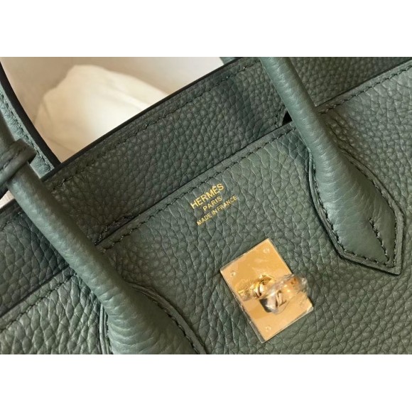 H**mes birkin 25 bag in vert amande clemence leather with ghw