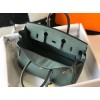 Hermes Birkin 25 Bag In Vert Amande Clemence Leather with GHW