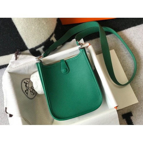 Hermes Evelyne III Mini Bag In Vert Vertigo Clemence Leather