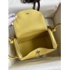 Hermes Lindy 26 Handmade Bag In Jaune Poussin Clemence Leather