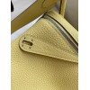Hermes Lindy 26 Handmade Bag In Jaune Poussin Clemence Leather
