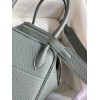 Hermes Lindy 26 Handmade Bag In Vert Amande Clemence Leather