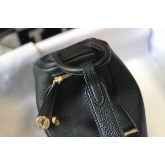 H**mes lindy mini bag in black clemence leather ghw