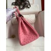 Hermes Birkin 25 Retourne Handmade Bag In Pink Ostrich Leather