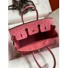 Hermes Birkin 25 Retourne Handmade Bag In Pink Ostrich Leather