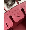 Hermes Birkin 25 Retourne Handmade Bag In Pink Ostrich Leather