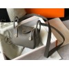 Hermes Lindy Mini Bag In Etain Clemence Leather GHW