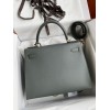 Hermes Kelly Sellier 28 Handmade Bag In Vert Amande Epsom Calfskin