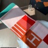 Hermes Avalon Vibration Throw Blanket in Red Wool and Cashmere