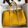 Hermes Garden Party 30 Handmade Bag in Jaune Ambre Clemence Leather
