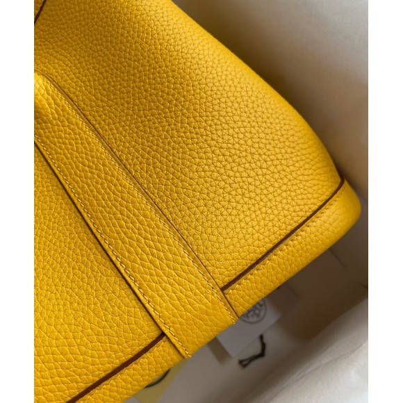 H**mes garden party 30 handmade bag in jaune ambre clemence leather