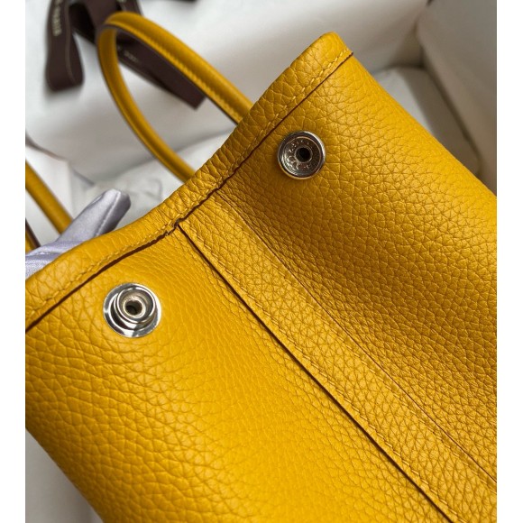 H**mes garden party 30 handmade bag in jaune ambre clemence leather