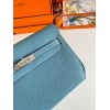 Hermes Kelly Depeches 25 Pouch in Blue Jean Epsom Calfskin