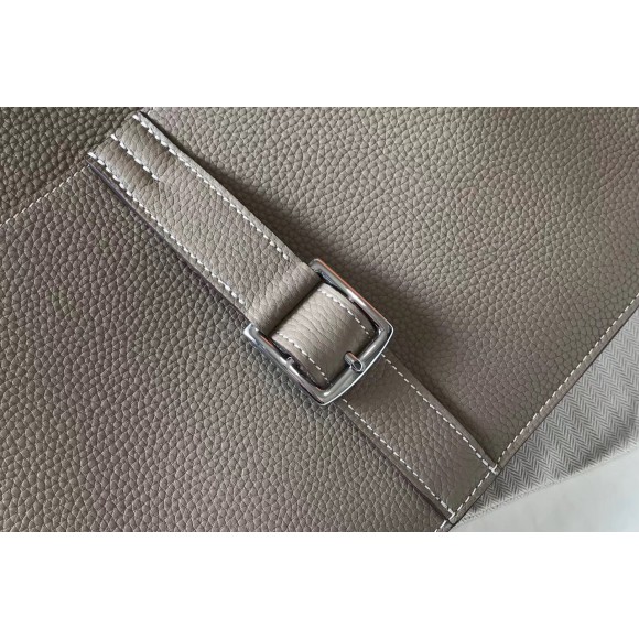 H**mes halzan 31cm bag in tourterelle clemence leather