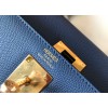 Hermes Kelly 32cm Sellier Bag in Blue Agate Epsom Calfskin GHW