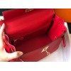 Hermes Kelly 28cm Retourne Bag in Red Clemence Leather GHW