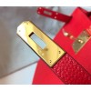 Hermes Kelly 28cm Retourne Bag in Red Clemence Leather GHW