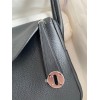 Hermes Lindy 26 Handmade Bag In Black Clemence Leather