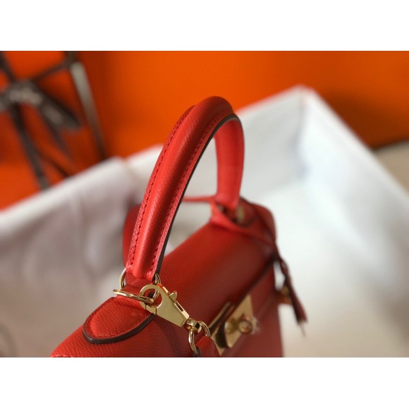 H**mes kelly 32cm sellier bag in red epsom calfskin ghw