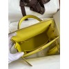 Hermes Kelly Sellier 28 Handmade Bag In Lime Epsom Calfskin