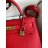 Hermes Kelly Sellier 28 Handmade Bag In Red Epsom Calfskin