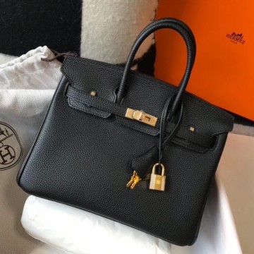 Hermes Birkin 25 Bag In Black Clemence Leather with GHW Hermes Birkin 25 Bag In Black Clemence Leather with GHW