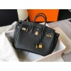 Hermes Birkin 25 Bag In Black Clemence Leather with GHW