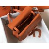 Hermes Halzan 31cm Bag In Orange Clemence Leather