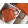 Hermes Halzan 31cm Bag In Orange Clemence Leather