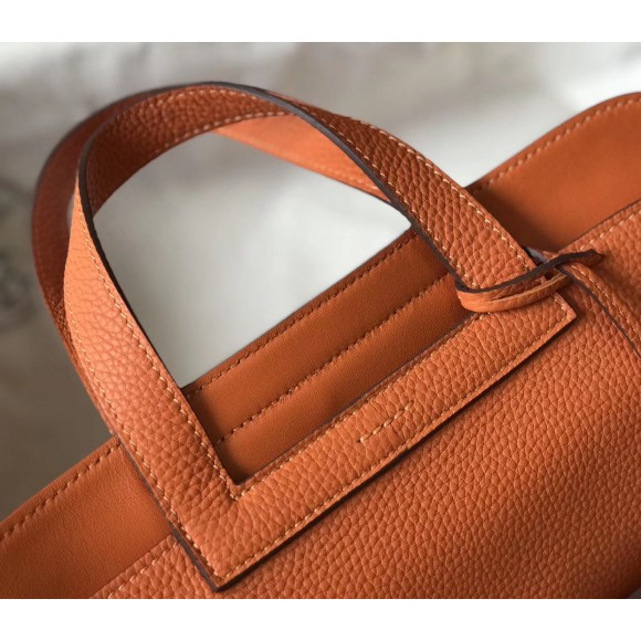 H**mes halzan 31cm bag in orange clemence leather