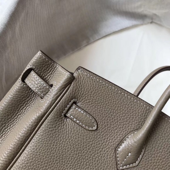 H**mes birkin 30 bag in gris tourterelle clemence leather with ghw