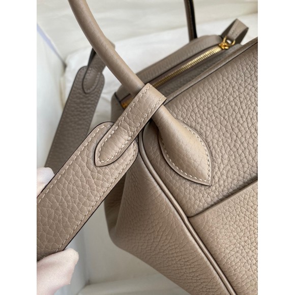 Hermes Lindy 26 Handmade Bag In Gris Asphalt Clemence Leather Hermes Lindy 26 Handmade Bag In Gris Asphalt Clemence Leather