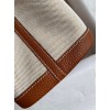 Hermes Garden Party 30 Handmade Bag in Toile and Gold Leather
