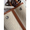 Hermes Garden Party 30 Handmade Bag in Toile and Gold Leather