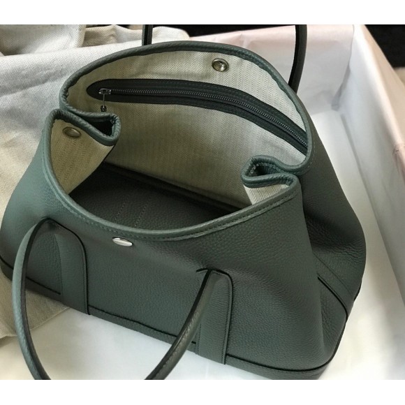 H**mes garden party 30 bag in vert amande clemence leather