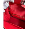 Hermes Birkin 25 Retourne Handmade Bag In Red Epsom Calfskin