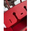 Hermes Birkin 25 Retourne Handmade Bag In Red Epsom Calfskin