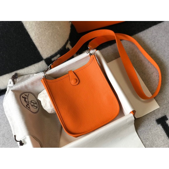 H**mes evelyne iii mini bag in orange clemence leather