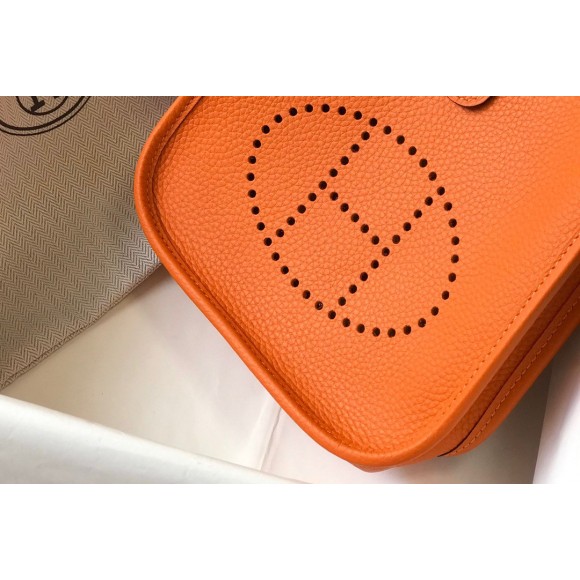 H**mes evelyne iii mini bag in orange clemence leather